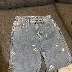 Y2K-inspired Floral Straight Jeans Size S